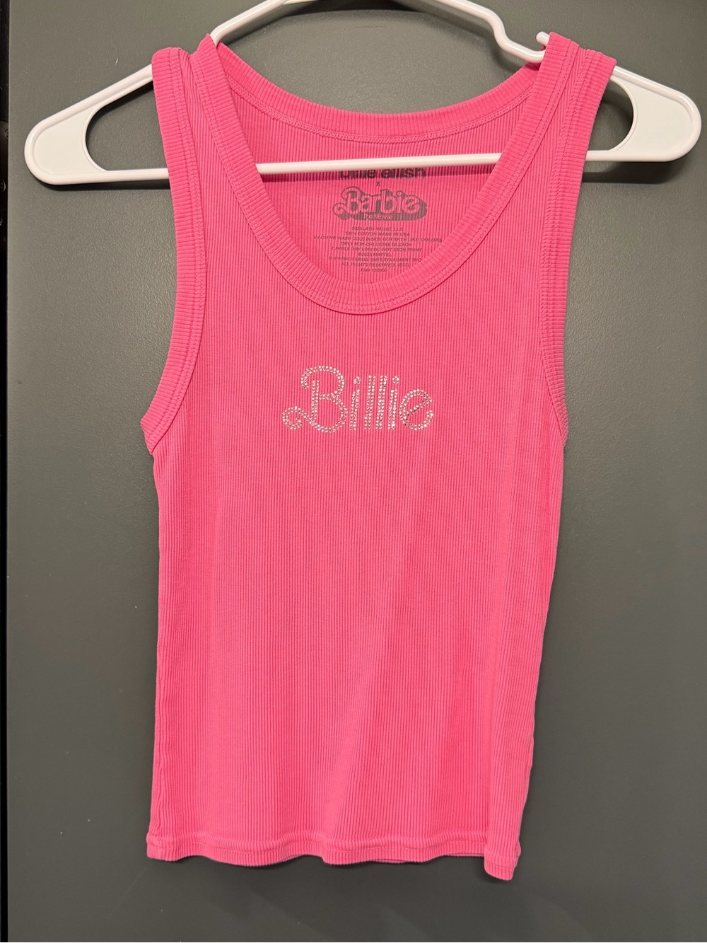 Barbie x Billie Eilish Pink Ribbed Tank